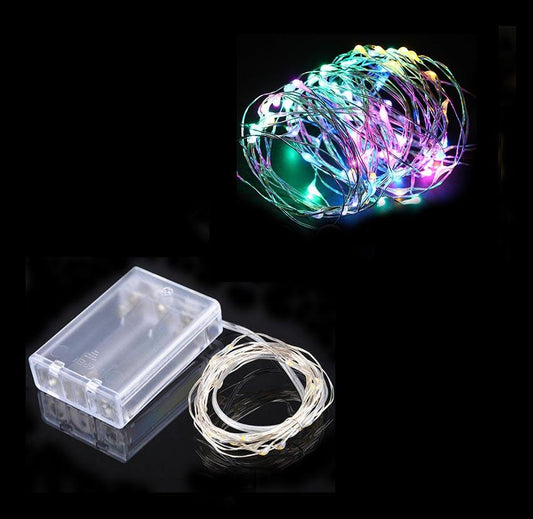 MultiColour LED Lights Aluminium Wire 5m with Flashing Steady Settings