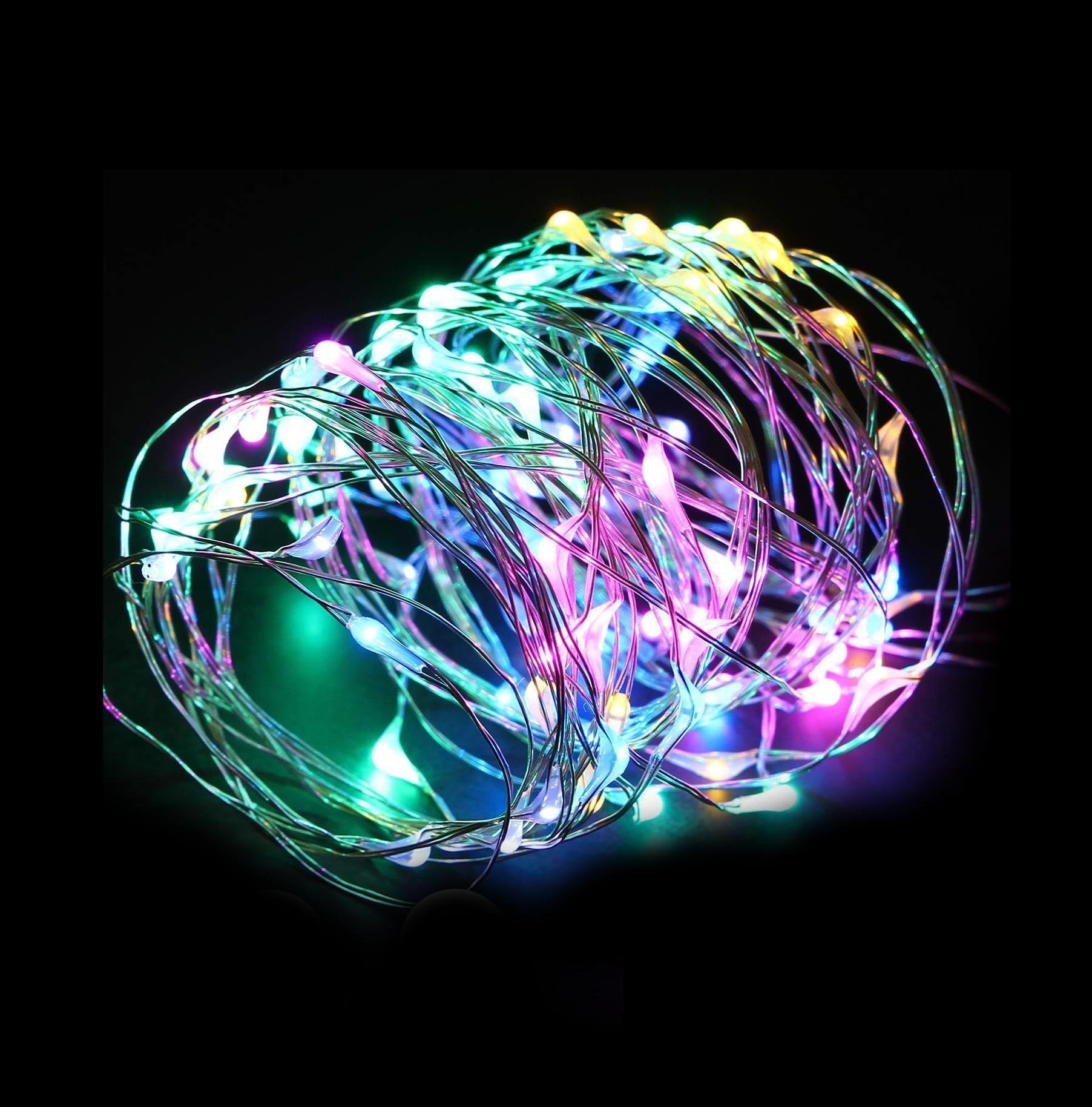 MultiColour LED Lights Aluminium Wire 5m with Flashing Steady Settings