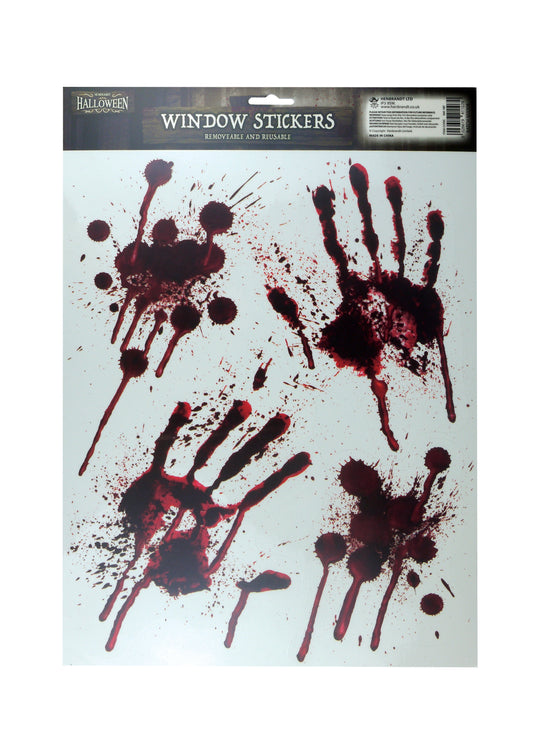 Bloody Hand Window Stickers Halloween Decorations Set