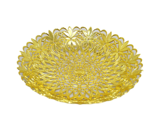 Elegant Gold Plated Plastic Serving Tray 28cm