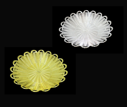 Elegant SilverGold Plastic Serving Plate for Home Parties