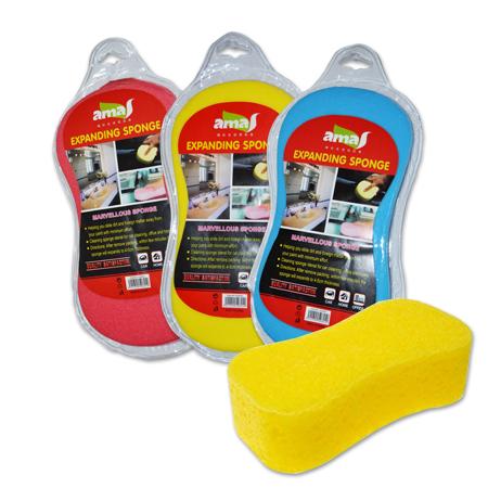 Expandable Cleaning Sponge Assorted Colors