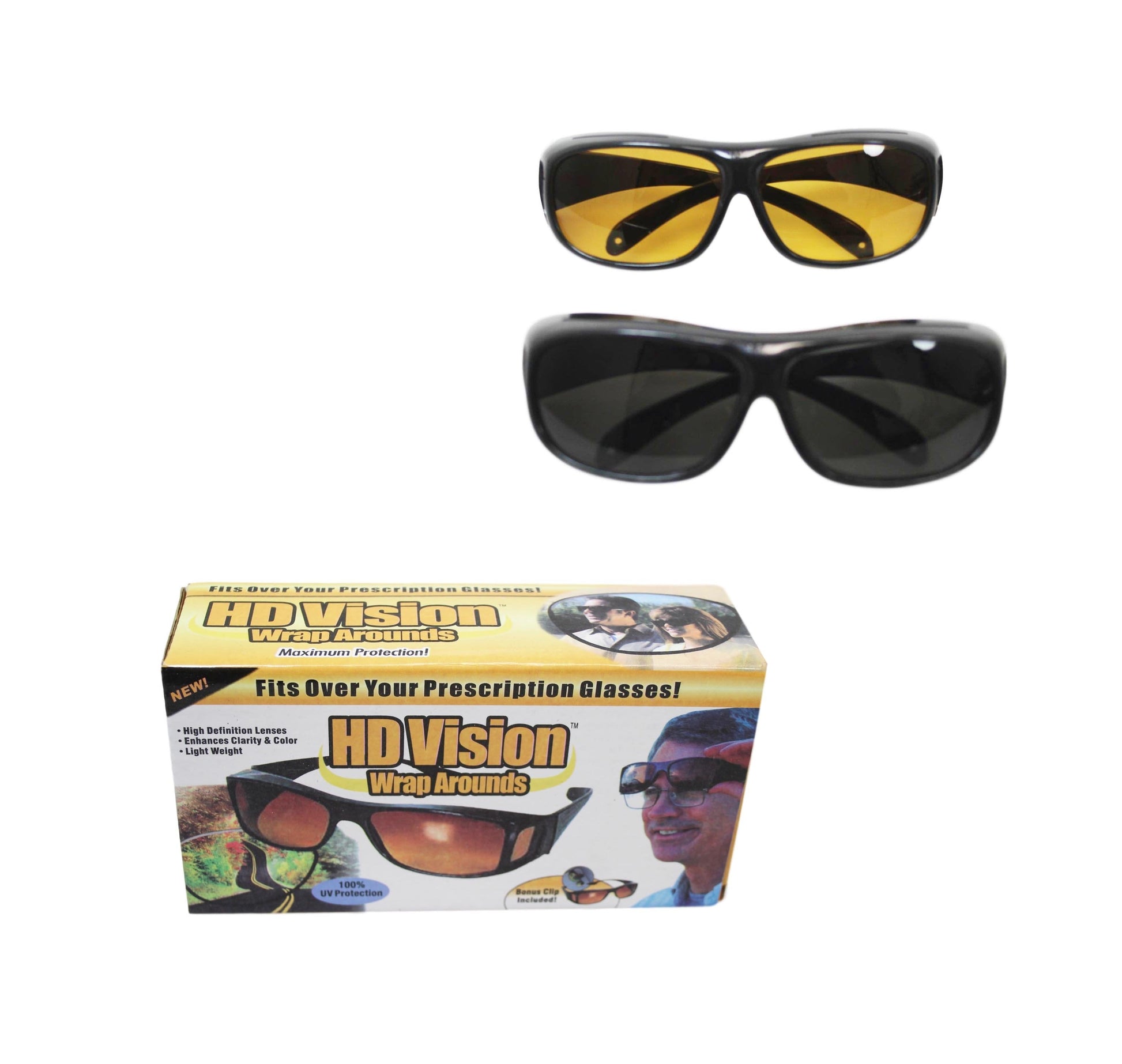 HD Vision UV Protection Safety Glasses 2Pack