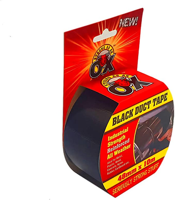 HeavyDuty Black Duct Tape 48mm x 10m Multipurpose Adhesive Tape