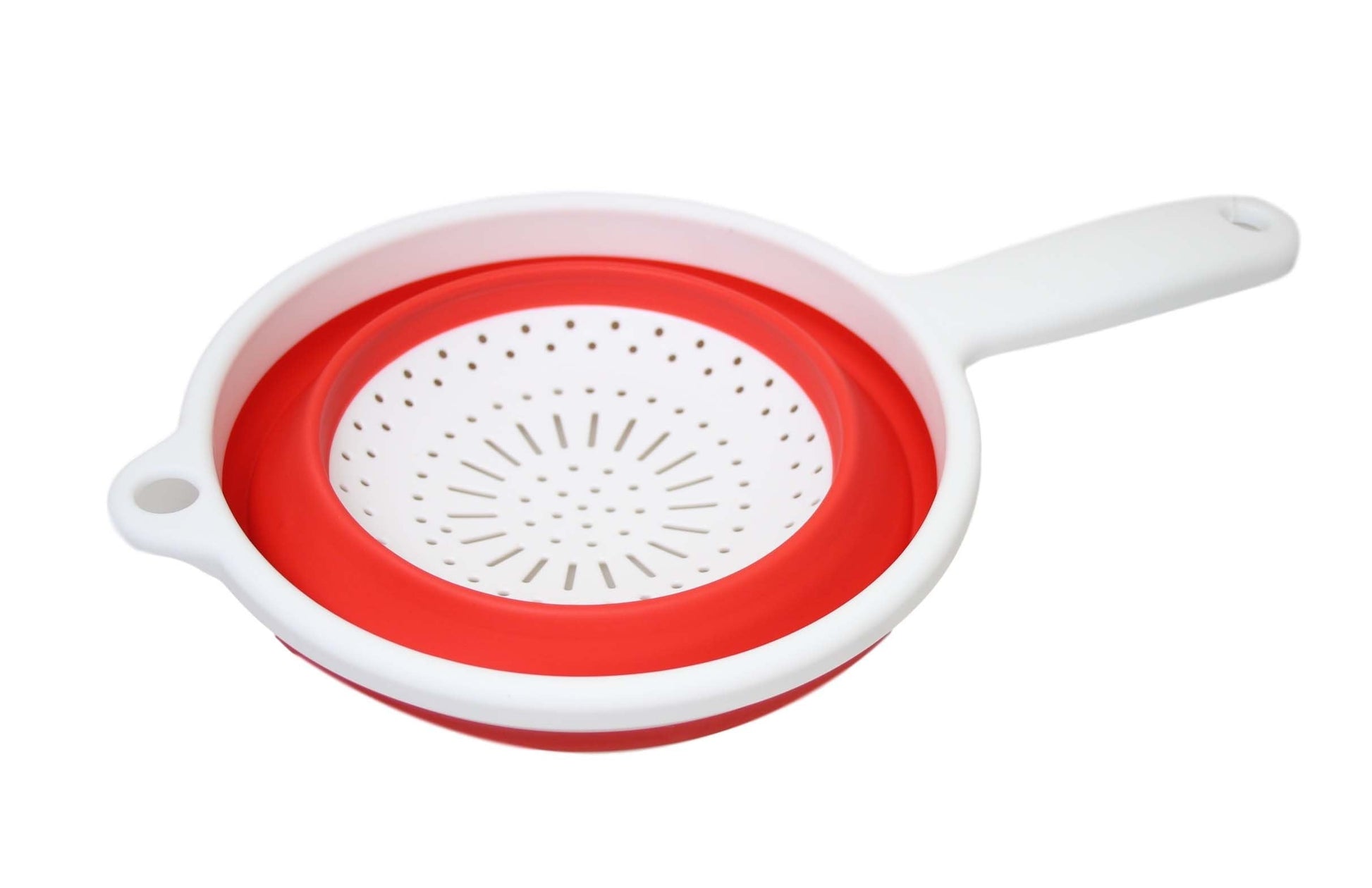 Premium Silicone Plastic Kitchen Collapsible Colander Strainer 3 Colours 2in1 Design