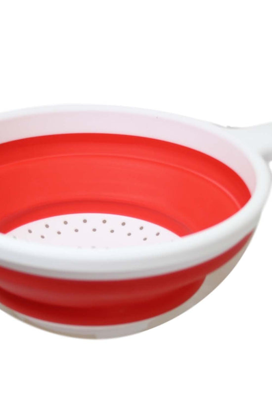 Premium Silicone Plastic Kitchen Collapsible Colander Strainer 3 Colours 2in1 Design