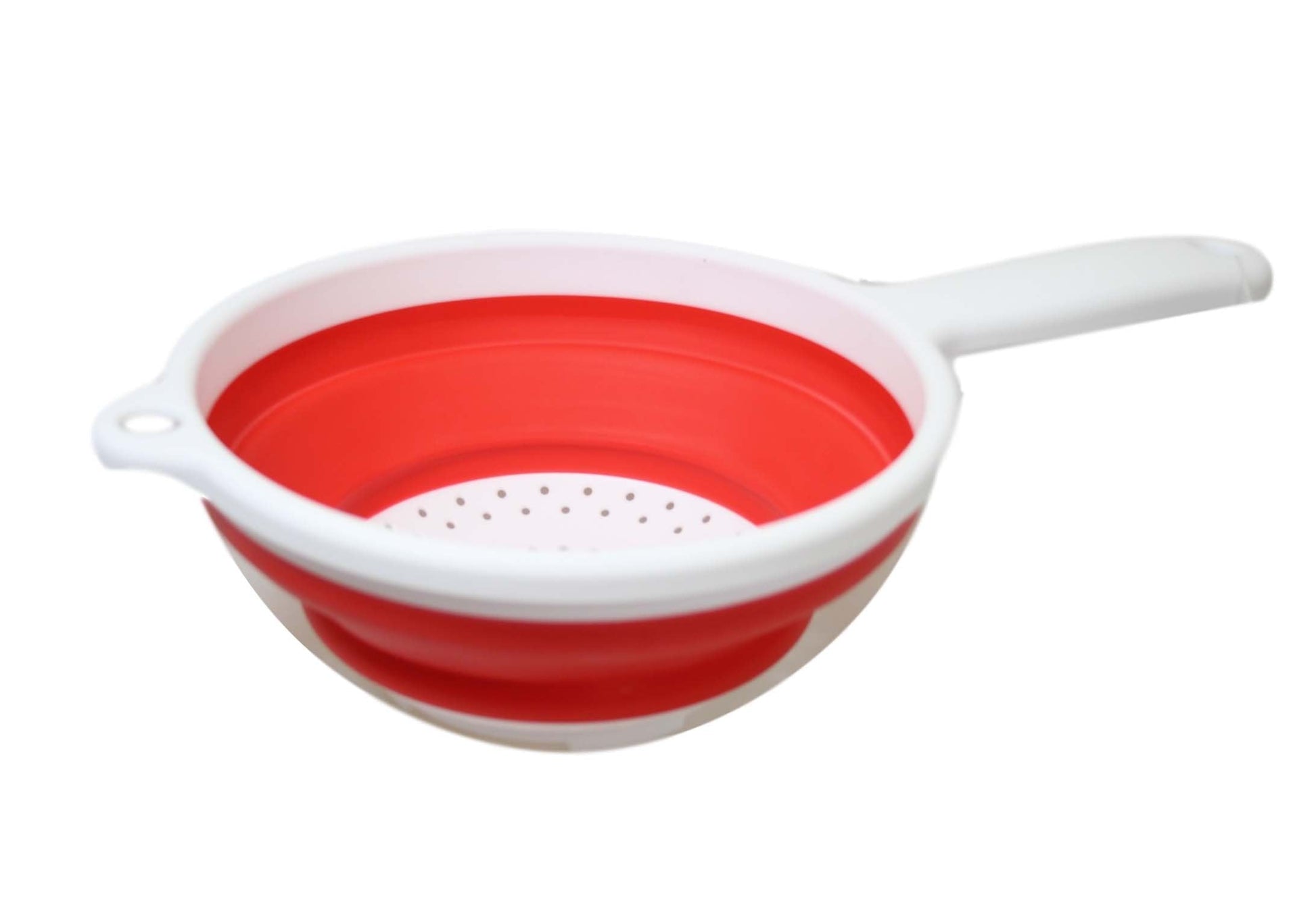 Premium Silicone Plastic Kitchen Collapsible Colander Strainer 3 Colours 2in1 Design
