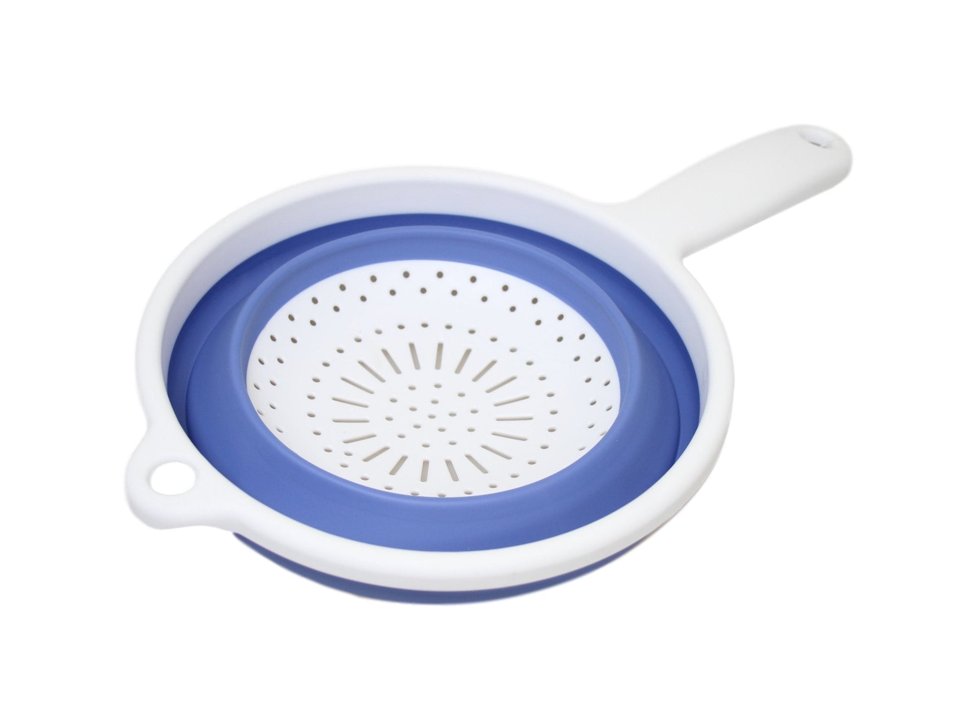 Premium Silicone Plastic Kitchen Collapsible Colander Strainer 3 Colours 2in1 Design