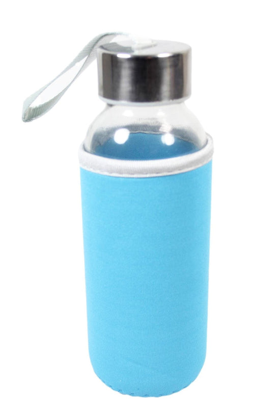 EcoFriendly Glass Water Bottle with Stylish Cover Assorted Colors