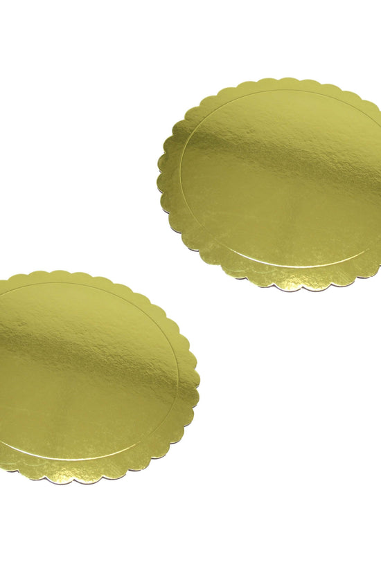 Elegant Metallic Gold Cardboard Cake Dessert Board 345 cm Pack of 2