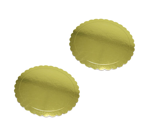 Elegant Metallic Gold Cardboard Cake Dessert Board 345 cm Pack of 2