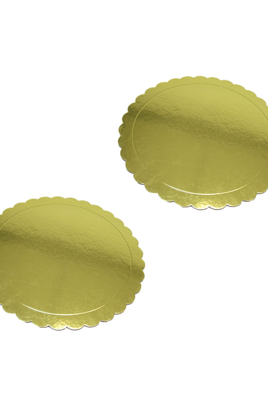 Elegant Metallic Gold Cardboard Cake Dessert Boards 30 cm Pack of 2