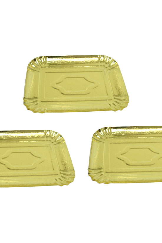 Elegant Gold Disposable Serving Plates Pack of 3