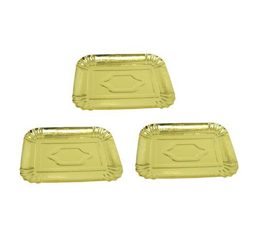 Elegant Gold Paper Party Serving Plates 24 x 34 cm Pack of 2