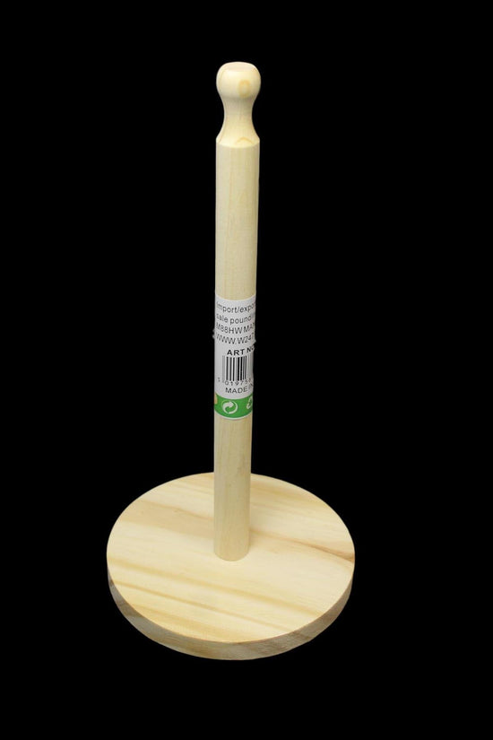 Wooden Kitchen Paper Towel Holder Set with Stick Roll Stand 30cm