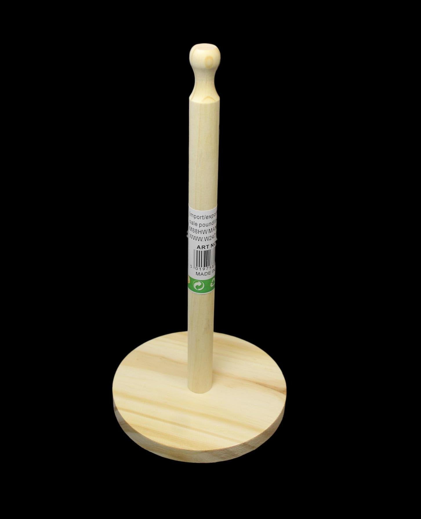 Wooden Kitchen Paper Towel Holder Set with Stick Roll Stand 30cm