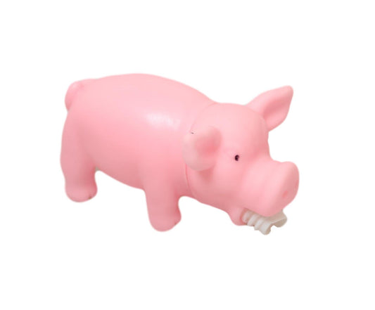 Interactive Pet Dog Toy Squealing Pig for Chewing and Fetch Play