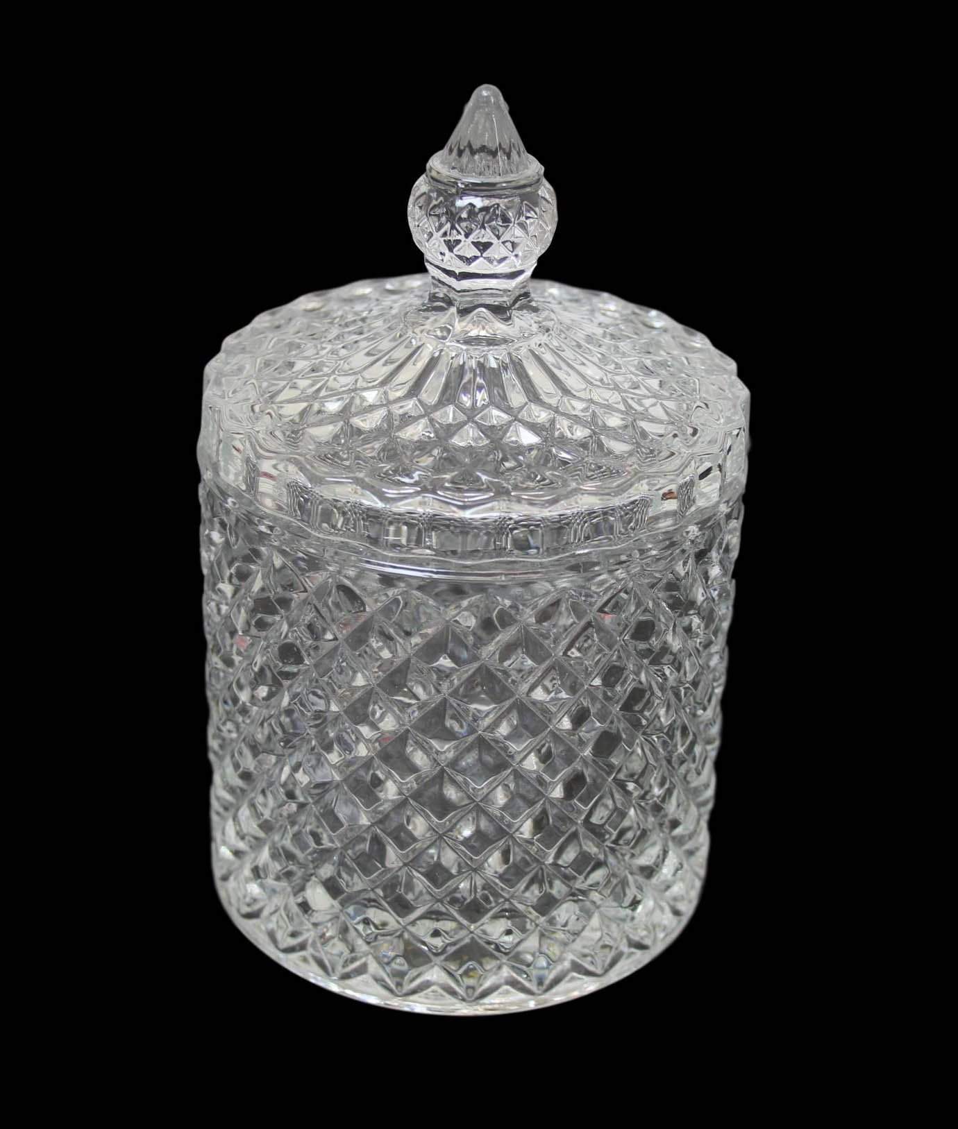 Elegant Crystal Glass Jar for Storing Sweets and Sugar