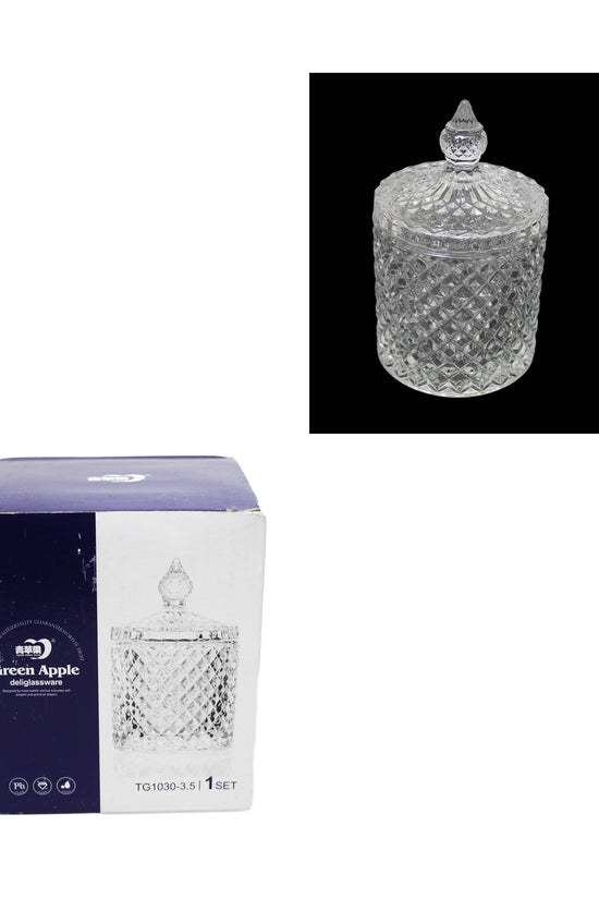Elegant Crystal Glass Jar for Storing Sweets and Sugar
