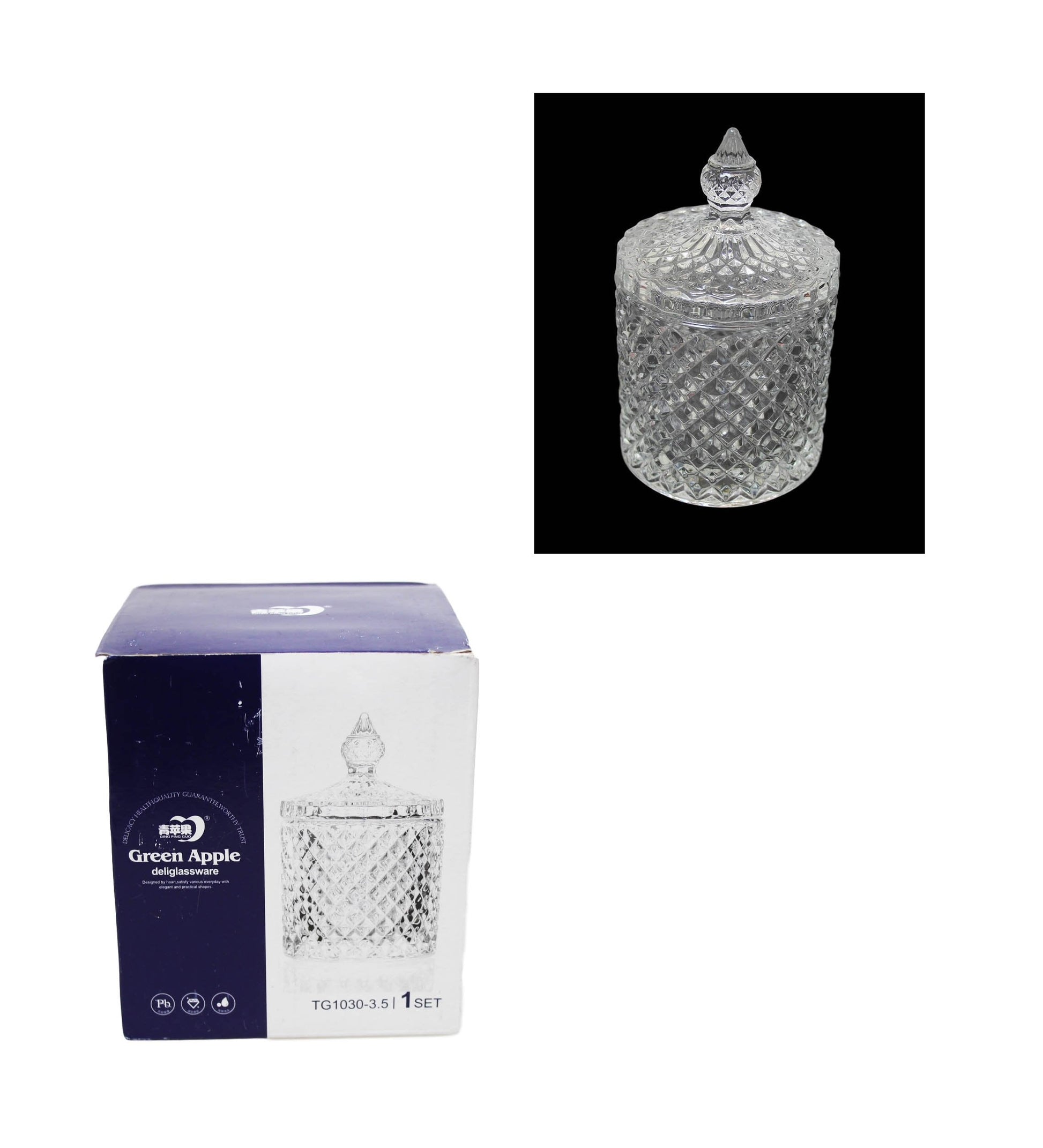 Elegant Crystal Glass Jar for Storing Sweets and Sugar