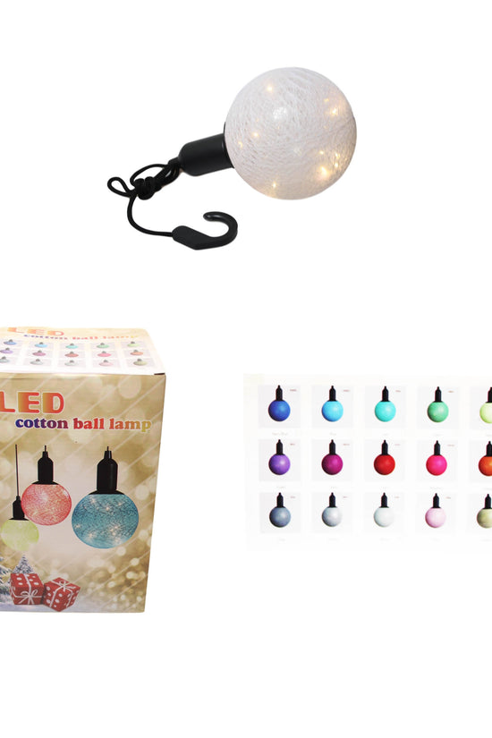 Chic BatteryOperated Cotton Ball String LED Ceiling Lamp