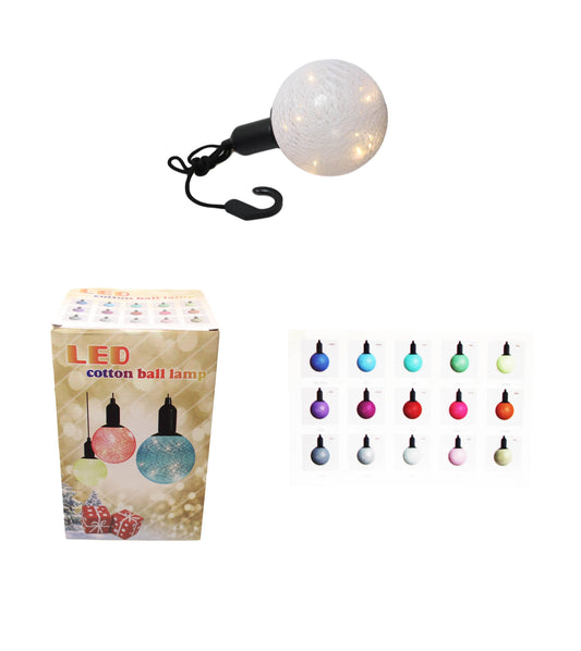 Chic BatteryOperated Cotton Ball String LED Ceiling Lamp