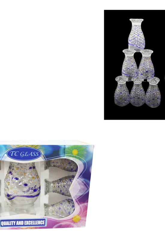 7Piece Glass Water Jug and Glasses Set with Fish Scale Design