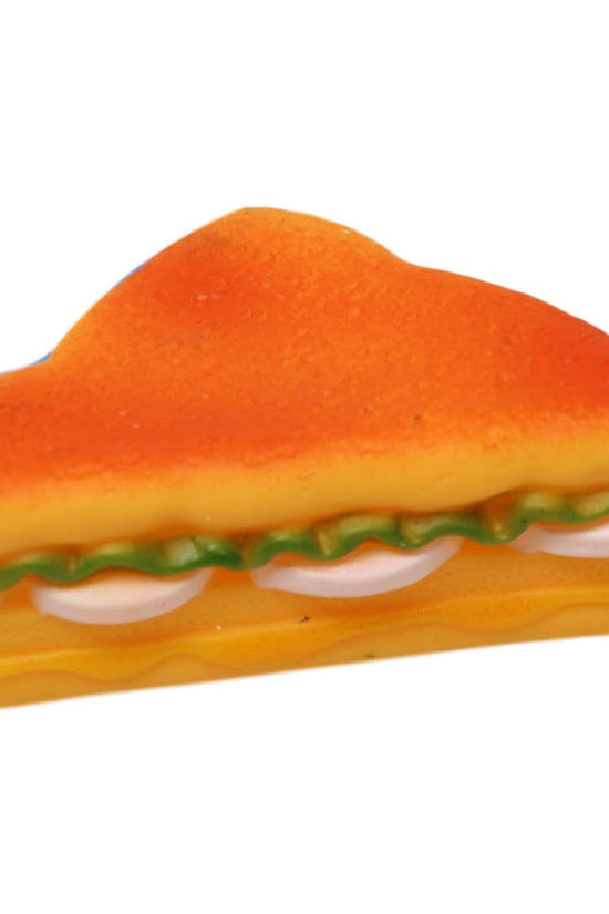 Interactive Squeaky Dog Toy Sliced Sandwich Design