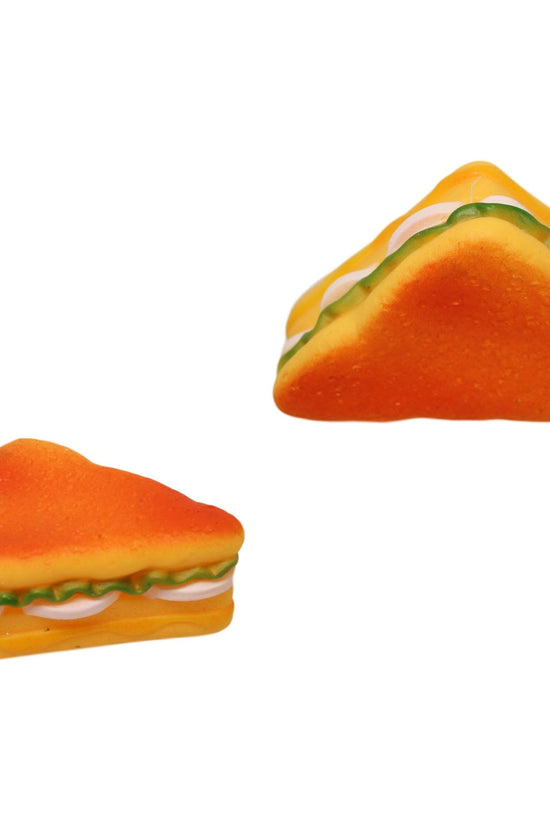 Interactive Squeaky Dog Toy Sliced Sandwich Design