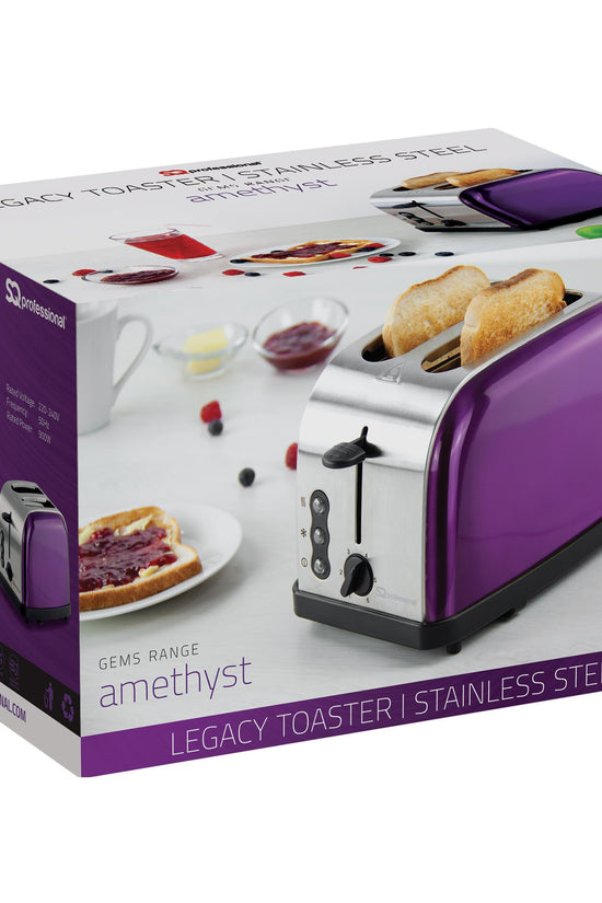 SQ Professional Gems Legacy 2 Slice Toaster Stylish Amethyst Toaster 900W