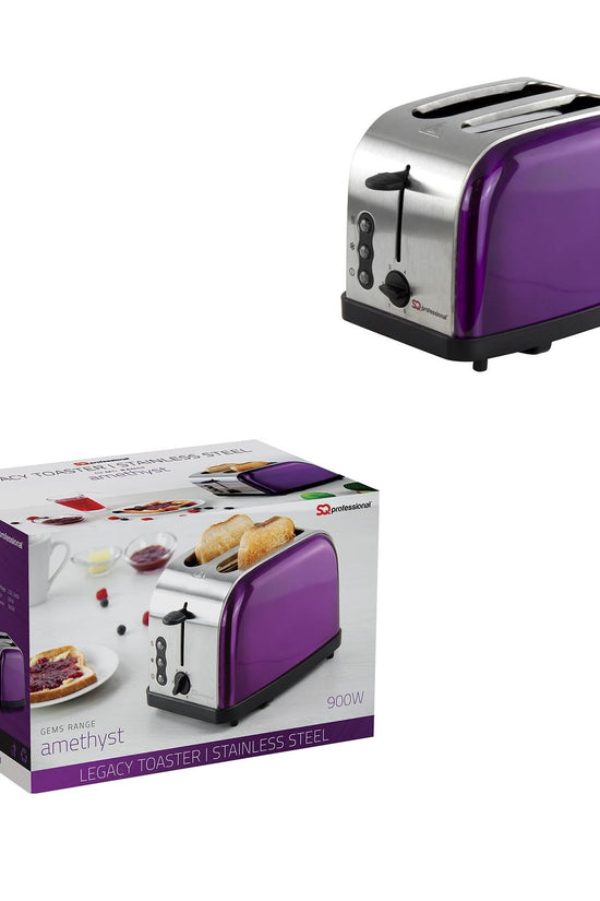 SQ Professional Gems Legacy 2 Slice Toaster Stylish Amethyst Toaster 900W