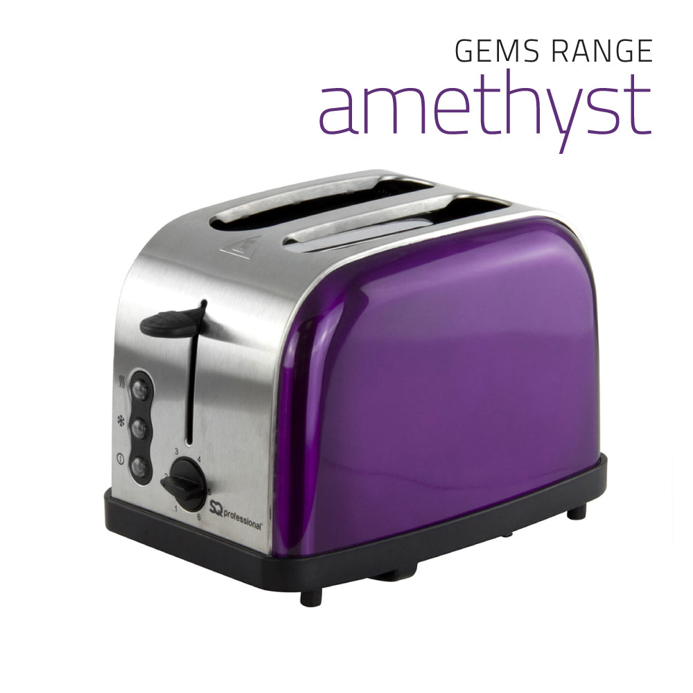 SQ Professional Gems Legacy 2 Slice Toaster Stylish Amethyst Toaster 900W