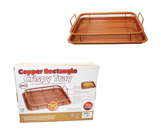 Copper Crispy Oven Tray Set of 2 Baking Pan Combo