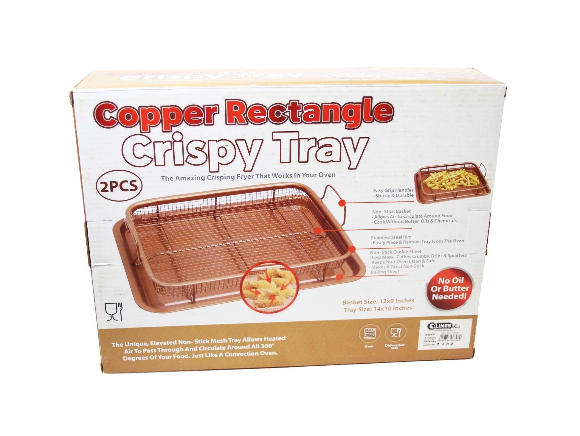 Copper Crispy Oven Tray Set of 2 Baking Pan Combo