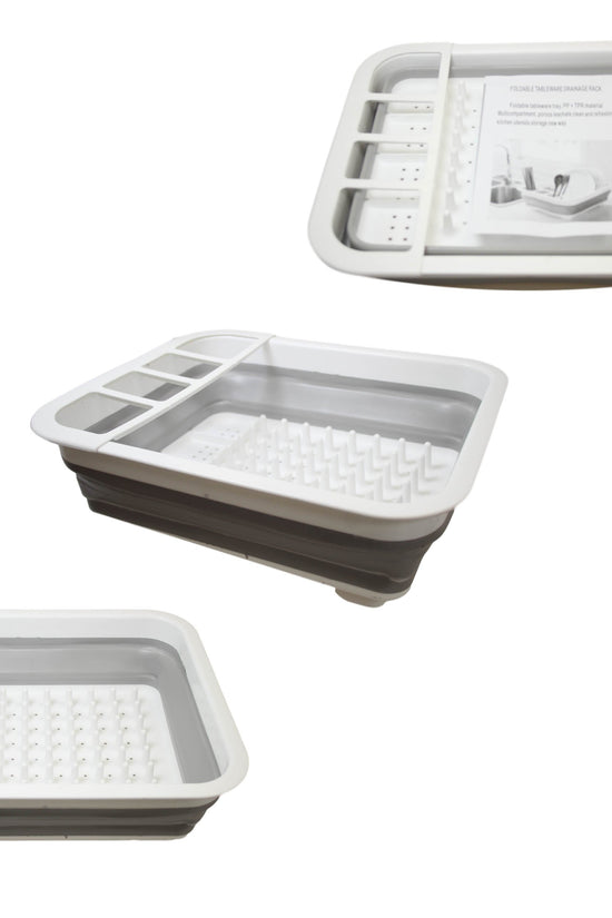 Compact Foldable Silicone Kitchen Sink Dish Drainer 36 x 30 x 10 cm