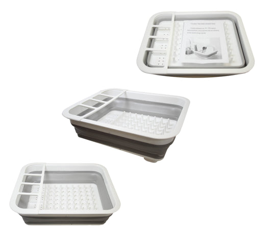 Compact Foldable Silicone Kitchen Sink Dish Drainer 36 x 30 x 10 cm