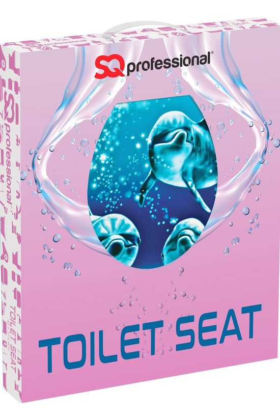 Aquatic Dolphin Trio Sitting Toilet Seat Unique Bathroom Decor