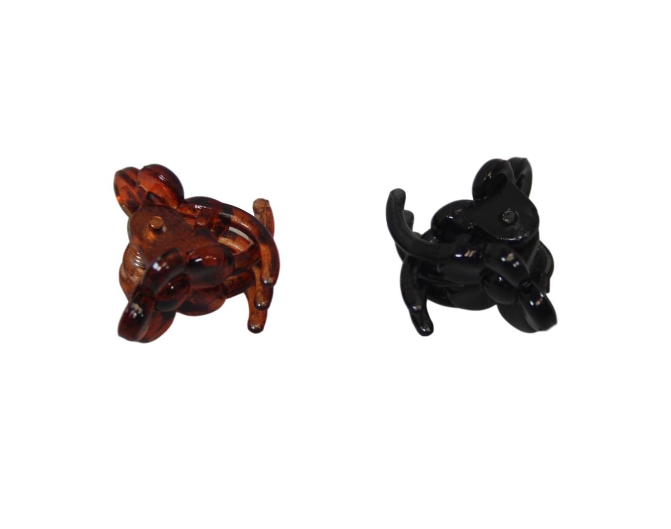 Mini Plastic Hair Clips 1 cm Pack of 8 in Assorted Colors