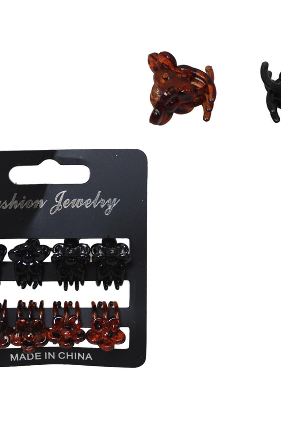 Mini Plastic Hair Clips 1 cm Pack of 8 in Assorted Colors