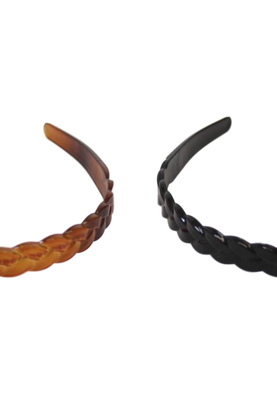 Girls Plastic Wavy Hair Head Bands Pack of 2 Assorted Colors