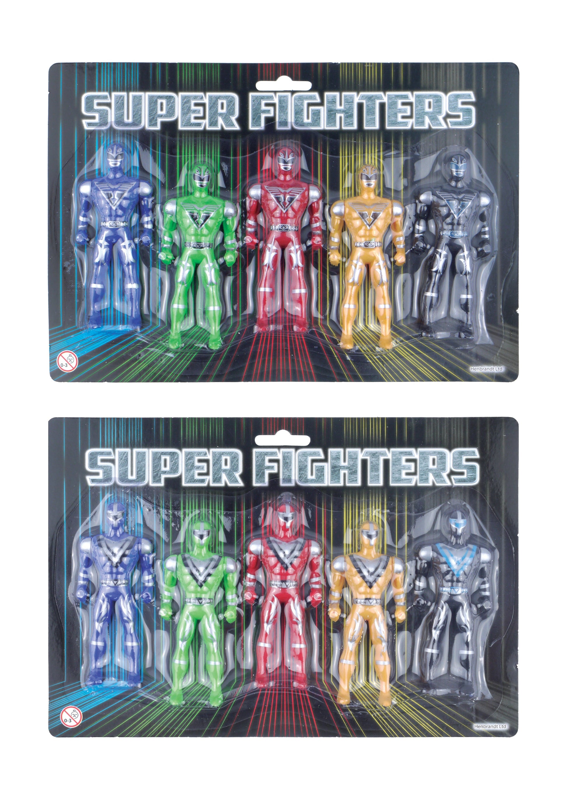 Childrens Super Fighters Set of 5 Assorted 10cm Action Figures