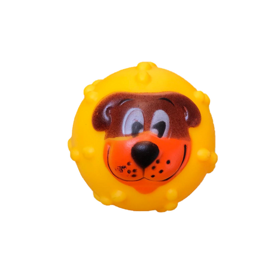 Interactive Pet Dog Toy Squeaky Ball with Fun Dog Design