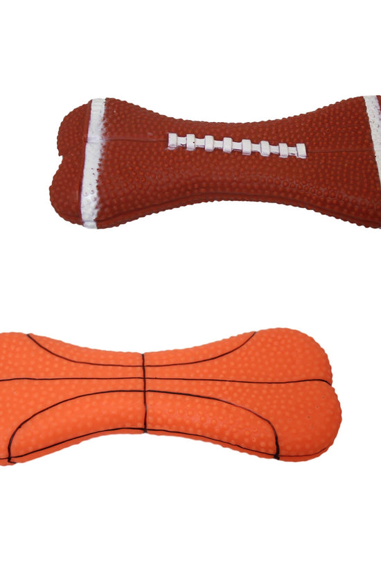 Interactive Pet Dog Toy Squeaky Bone with BasketballRugby Design