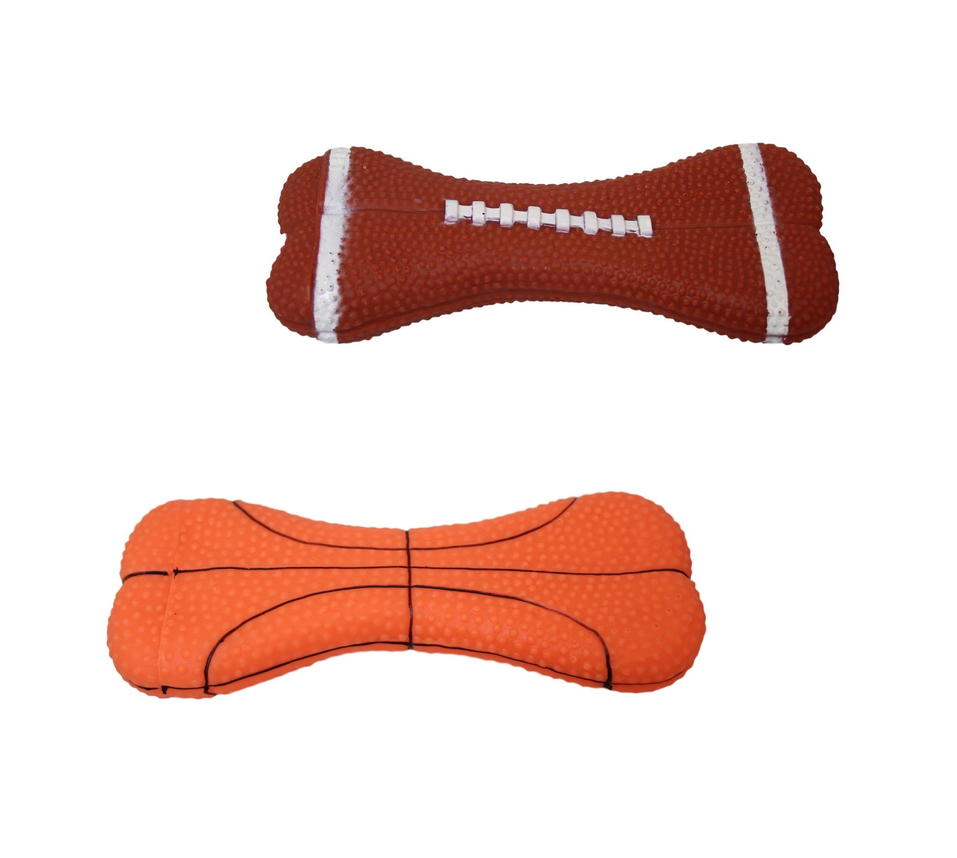 Interactive Pet Dog Toy Squeaky Bone with BasketballRugby Design