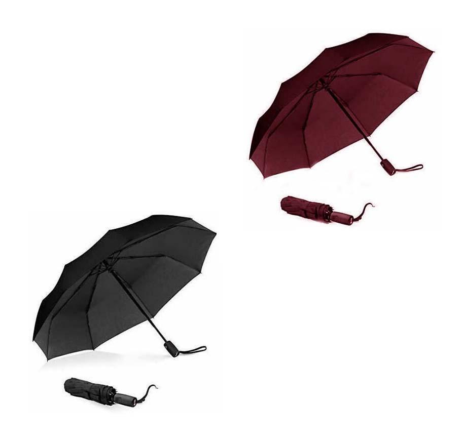 Compact Folding Umbrella with Cover Assorted Colors