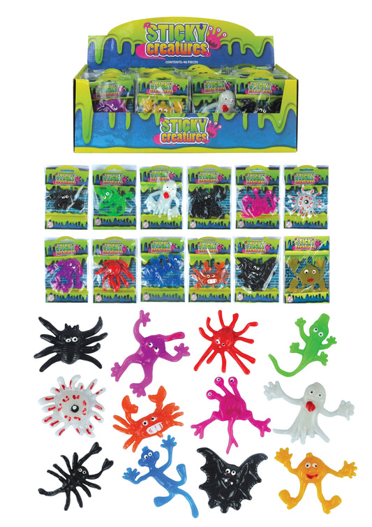 Colorful Childrens Sticky Creatures Splatter Toys 911cm Assorted Designs
