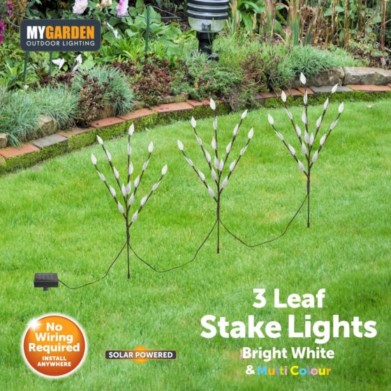 Solar Garden Tree Light 72cm 60 LED Bright White Multicolour