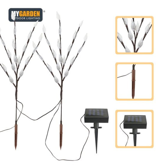 Solar Garden Tree Light 72cm 60 LED Bright White Multicolour
