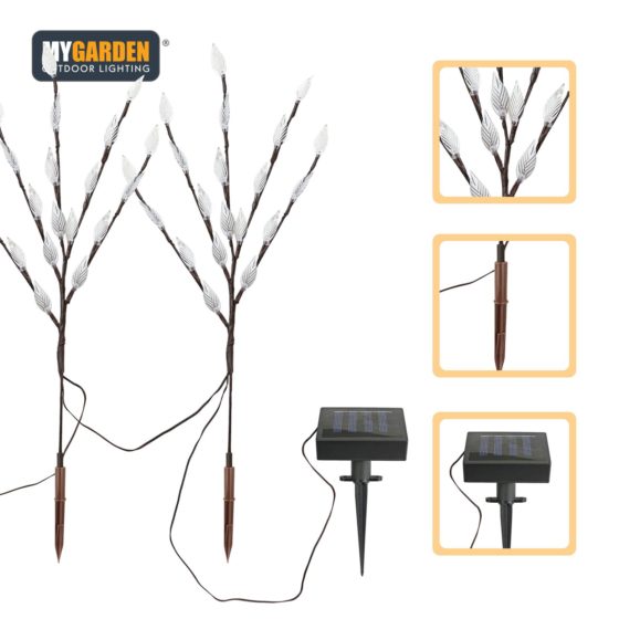 Solar Garden Tree Light 72cm 60 LED Bright White Multicolour