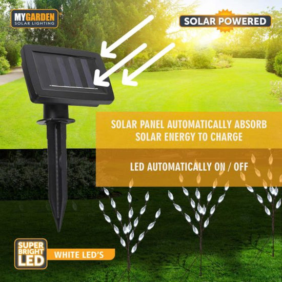 Solar Garden Tree Light 72cm 60 LED Bright White Multicolour